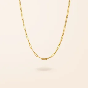 10K Gold Large Paper Clip Necklace