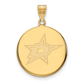 10k Yellow Gold NHL Dallas Stars Large Disc Pendant