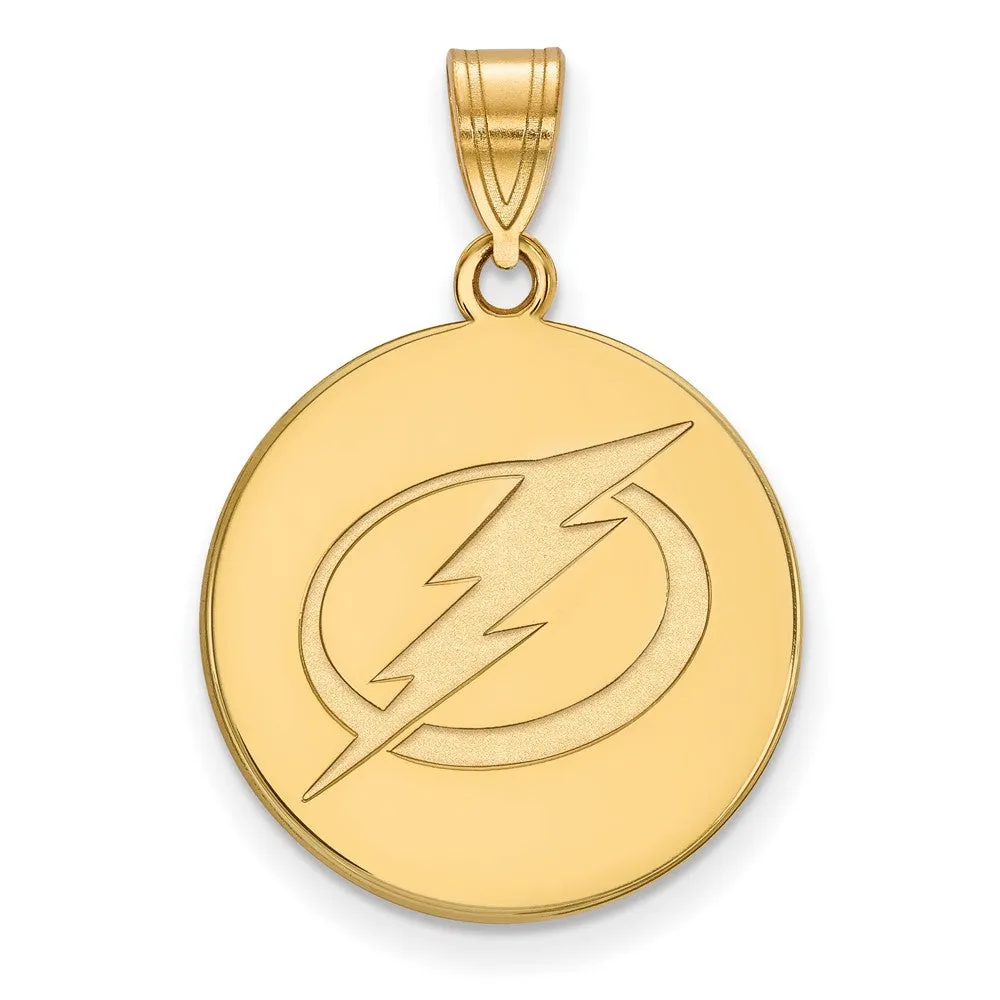 10k Yellow Gold NHL Tampa Bay Lightning Large Disc Pendant