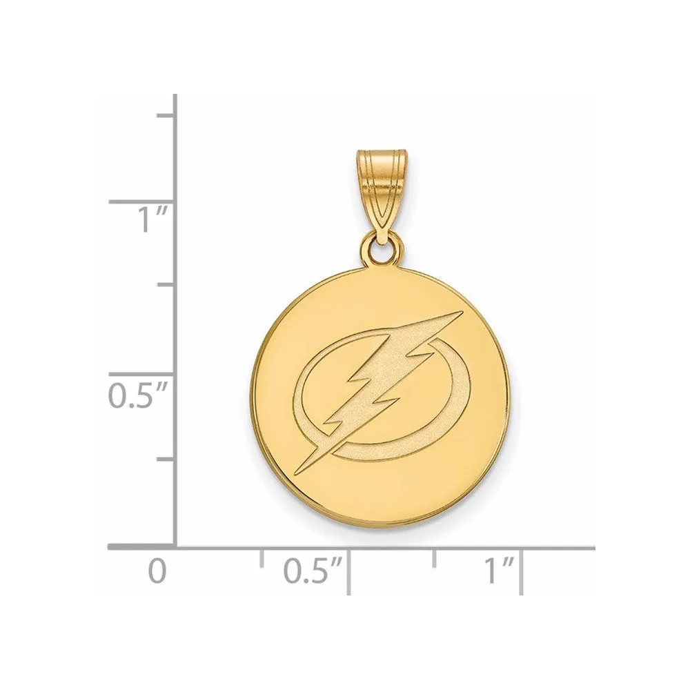 10k Yellow Gold NHL Tampa Bay Lightning Large Disc Pendant