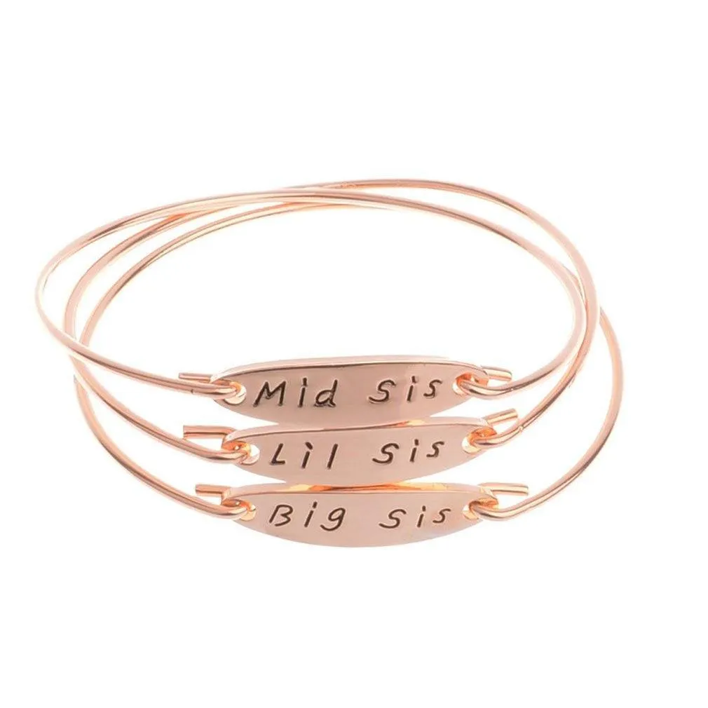 3 Piece Sister Bangle Bracelet Set