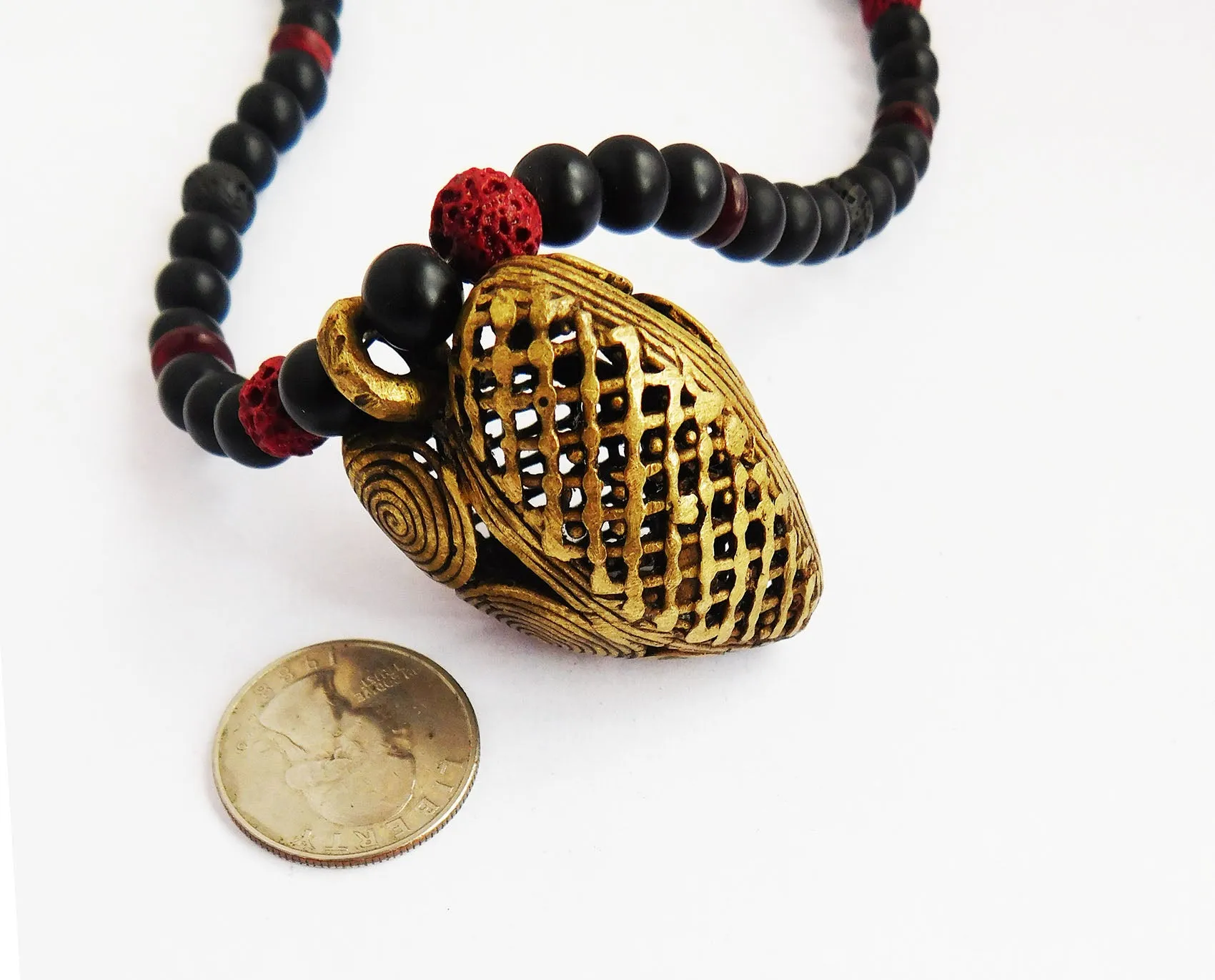 African Heart Necklace Jewelry Women Red Black