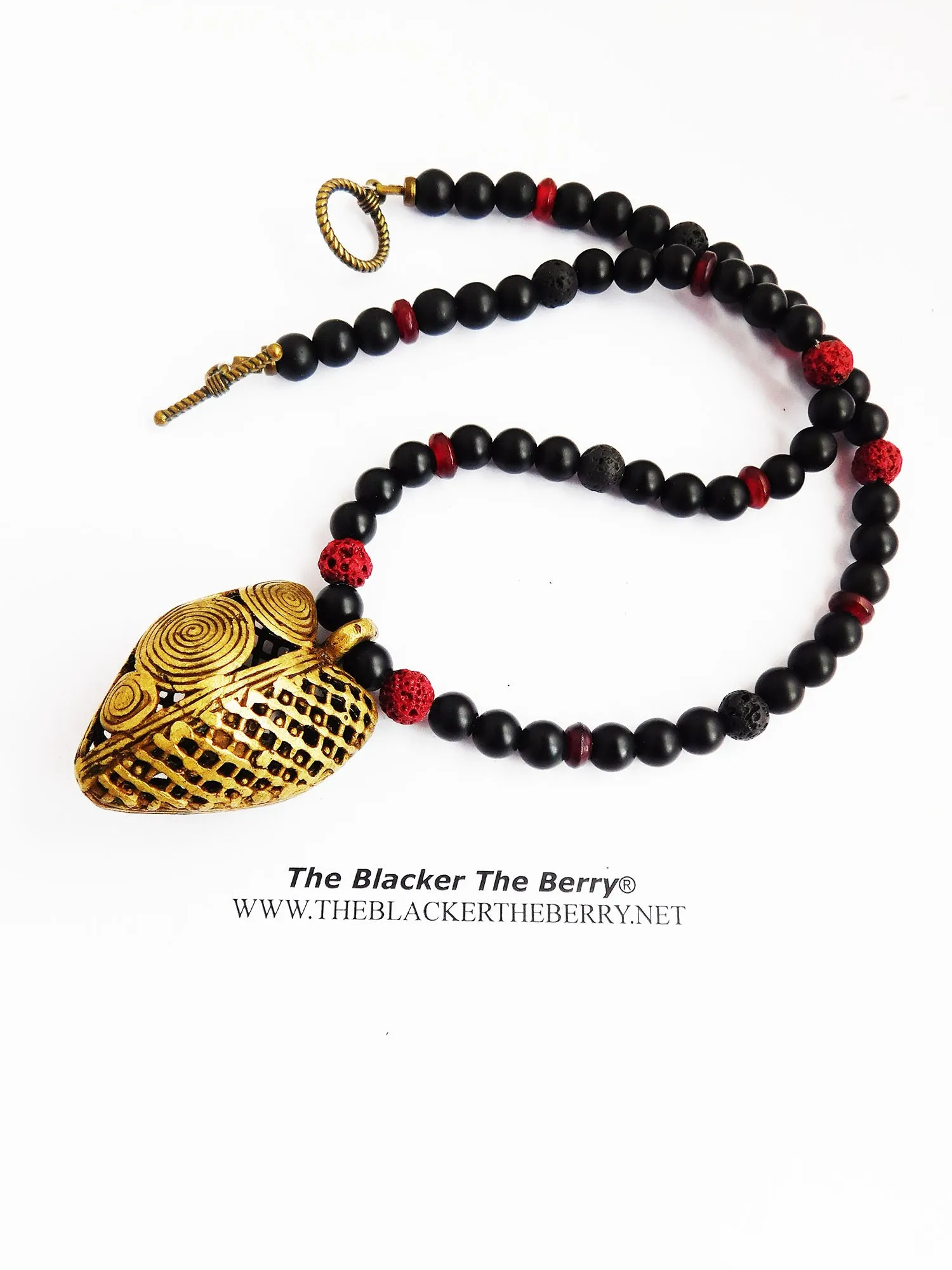 African Heart Necklace Jewelry Women Red Black