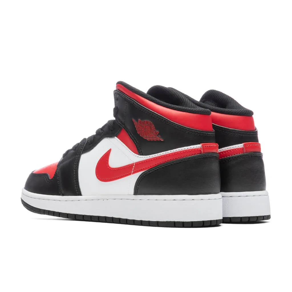 Air Jordan 1 Mid (GS) - Black/Fire Red/White