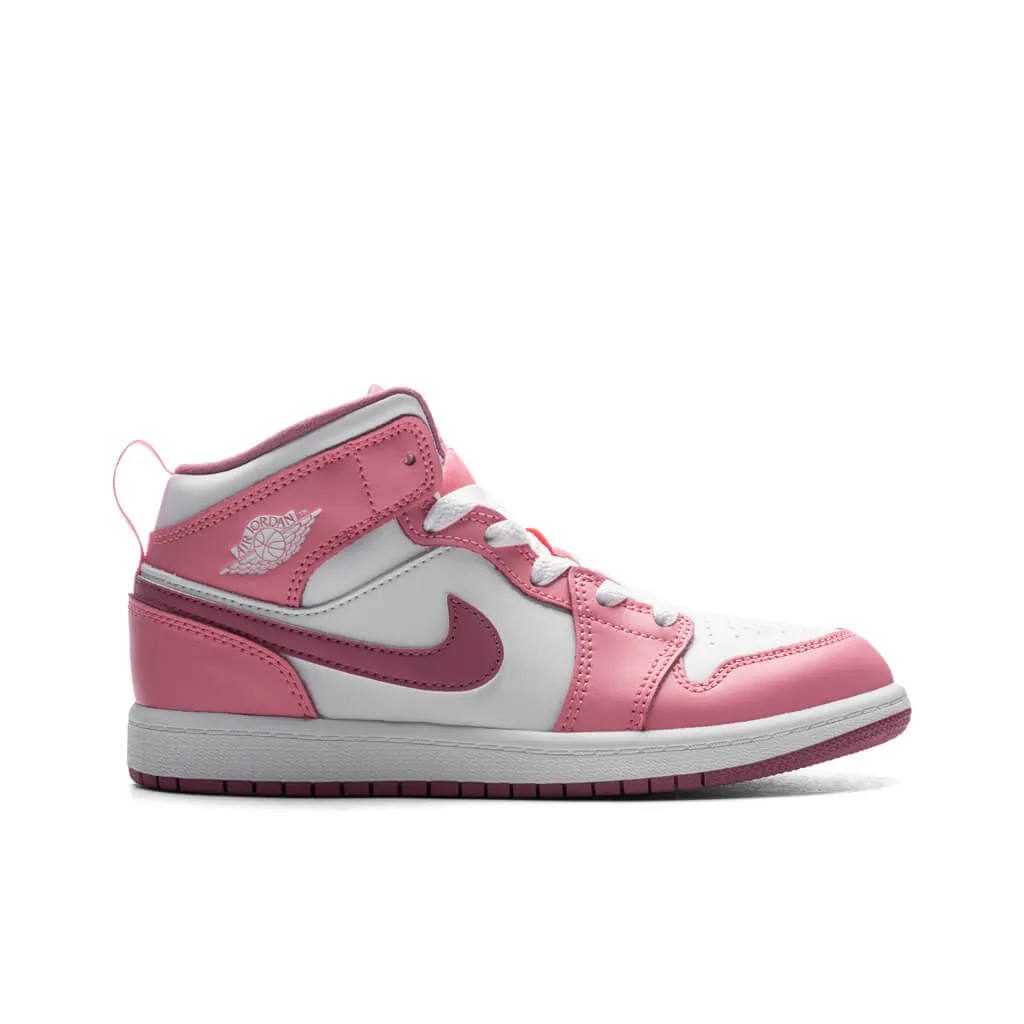 Air Jordan 1 Mid (PS) - Coral Chalk/Desert Berry/White