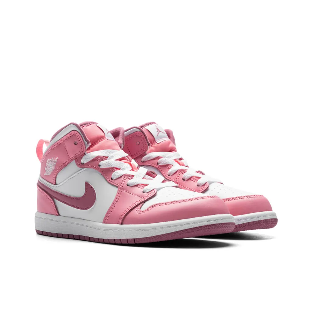 Air Jordan 1 Mid (PS) - Coral Chalk/Desert Berry/White