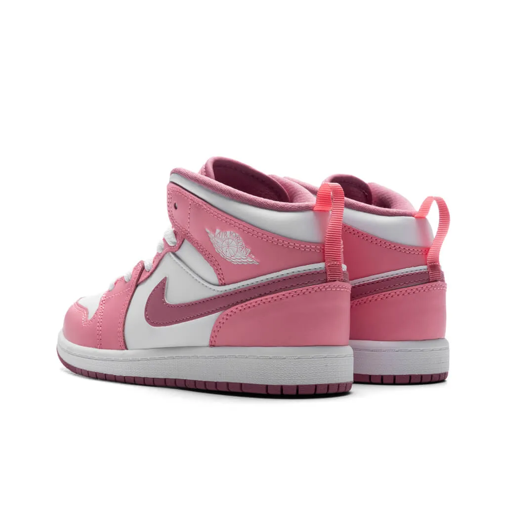 Air Jordan 1 Mid (PS) - Coral Chalk/Desert Berry/White