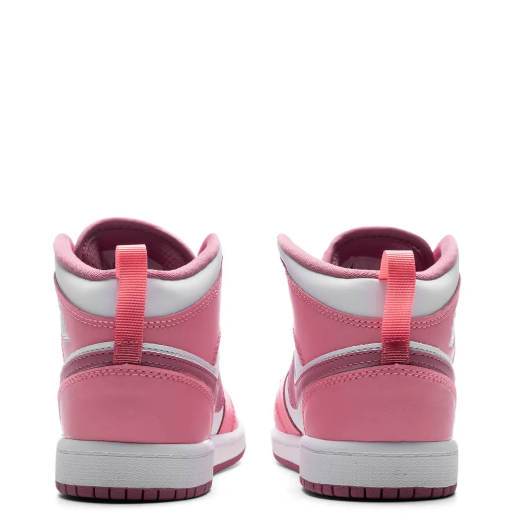 Air Jordan 1 Mid (PS) - Coral Chalk/Desert Berry/White