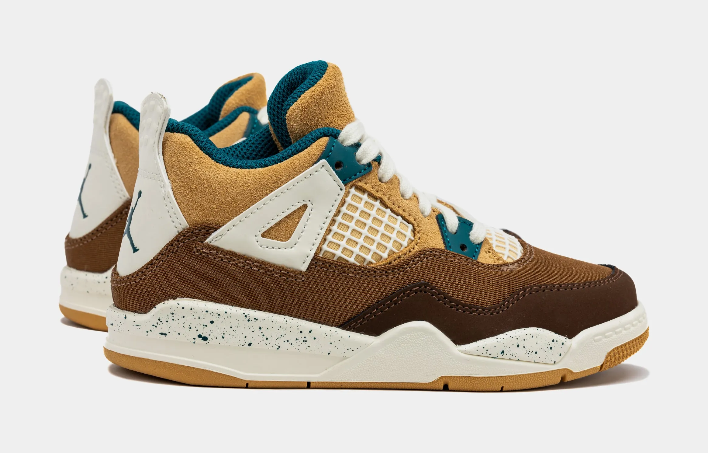 Air Jordan 4 Retro Cacao Wow Preschool Lifestyle Shoes (Cacao Wow/Geode Teal) Free Shipping