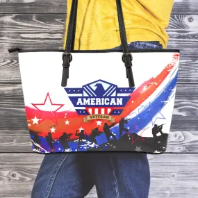 American Veteran Large Leather Tote Bag