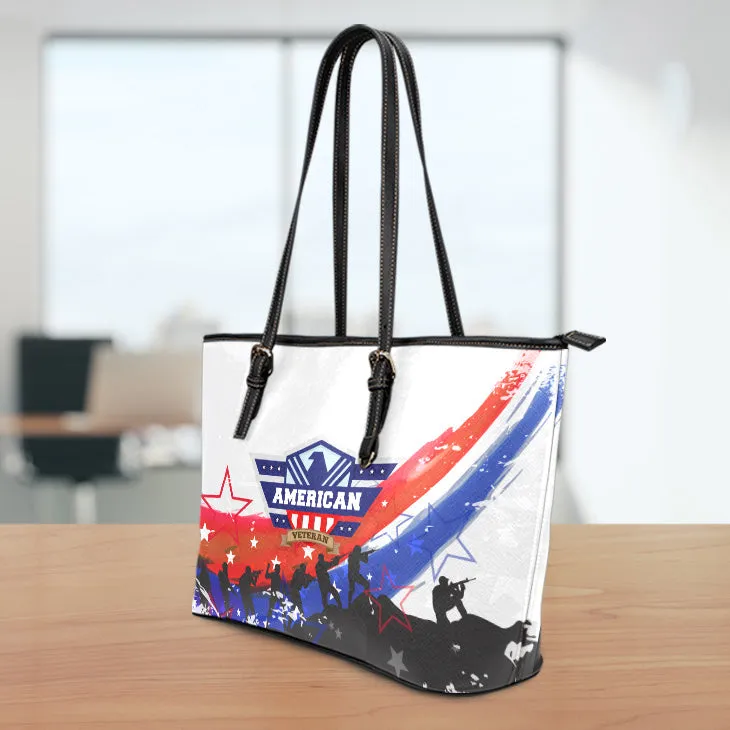 American Veteran Large Leather Tote Bag