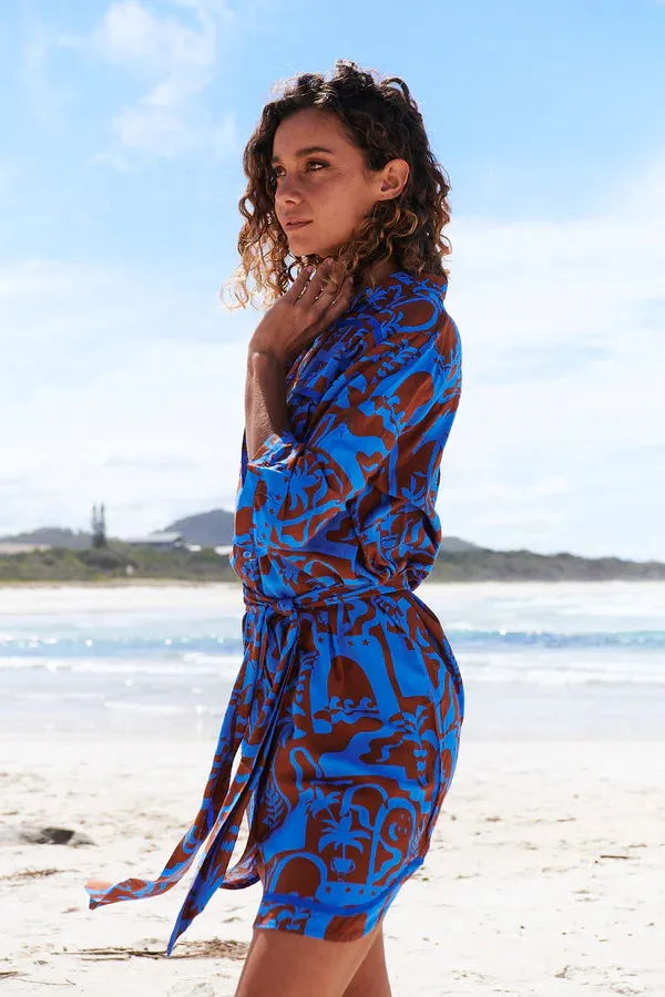 Beverly Shirt Dress Desert to Sea Print