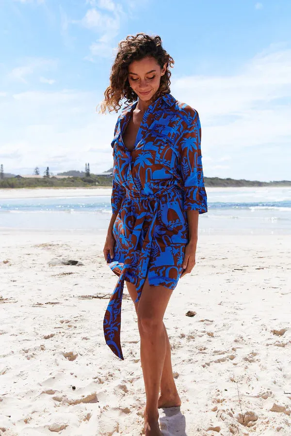 Beverly Shirt Dress Desert to Sea Print