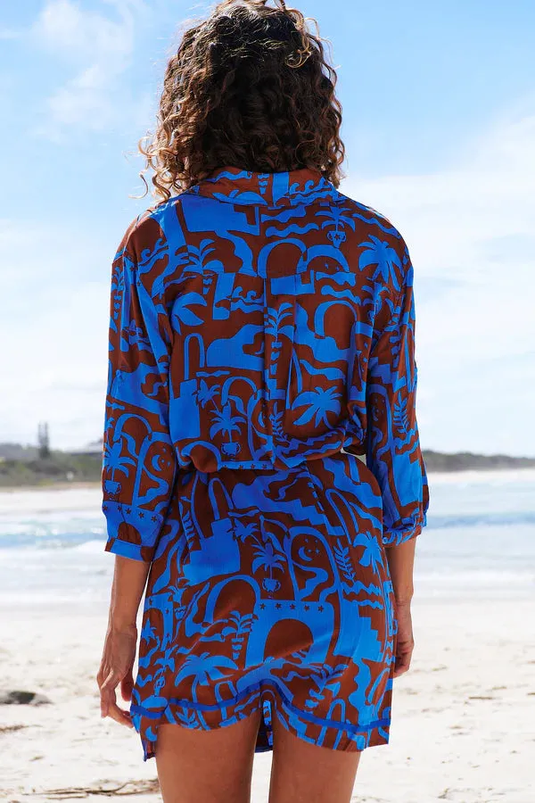 Beverly Shirt Dress Desert to Sea Print