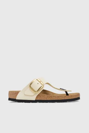 Birkenstock Sandalo Gizeh Big Buckle Nubuck Ecru Donna