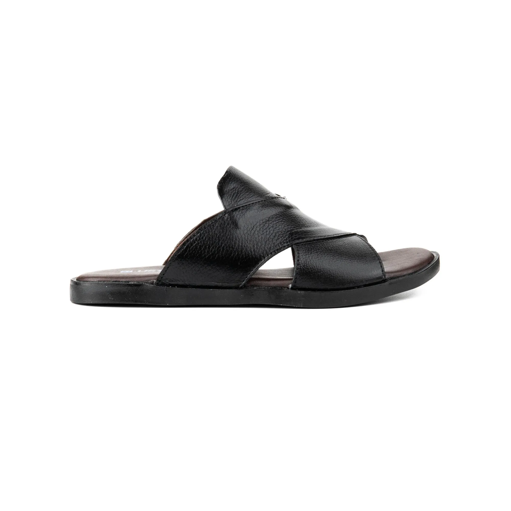 Black Premium Leather Slippers