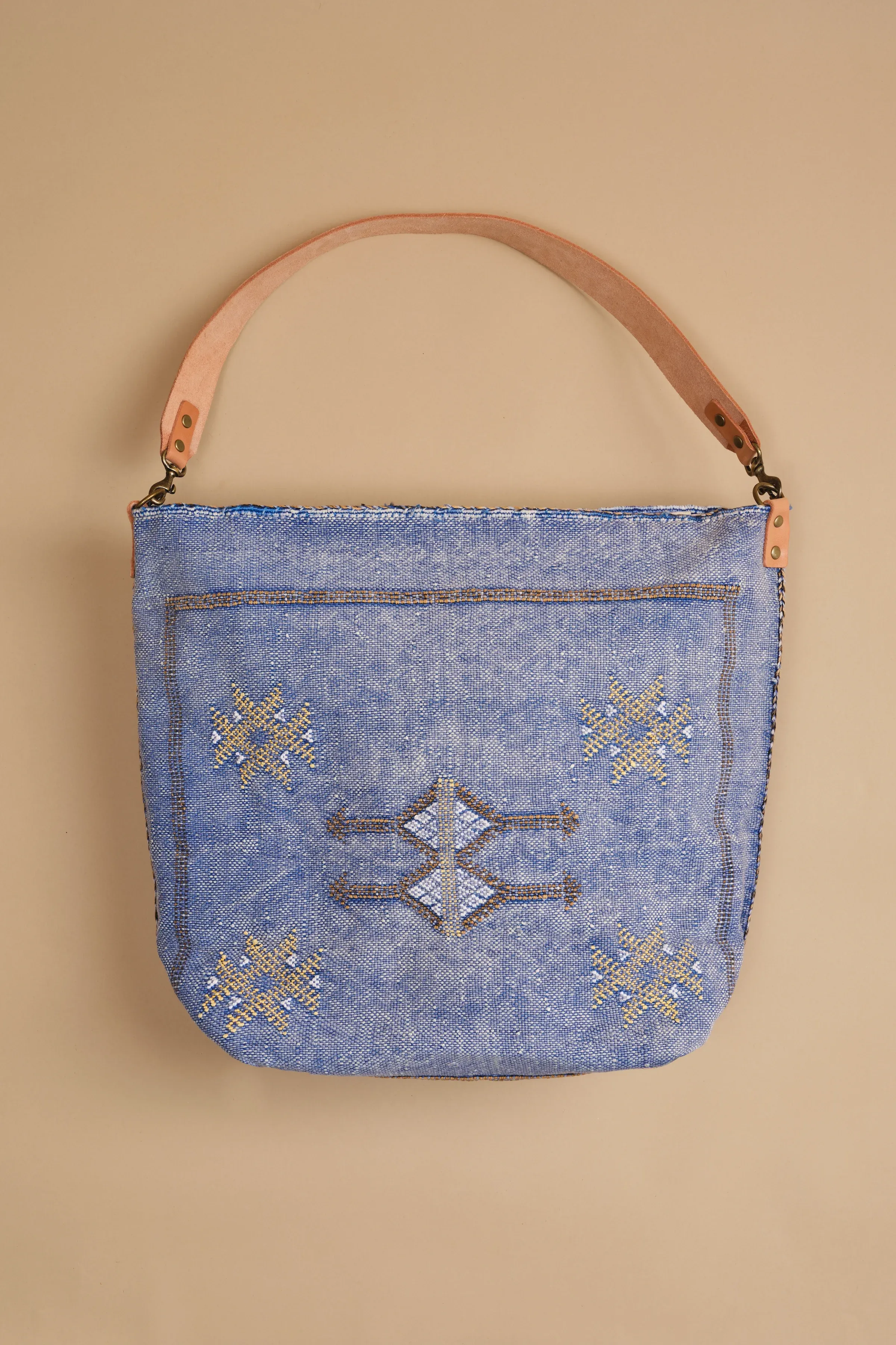 Blue Moroccan Cactus Silk Tote