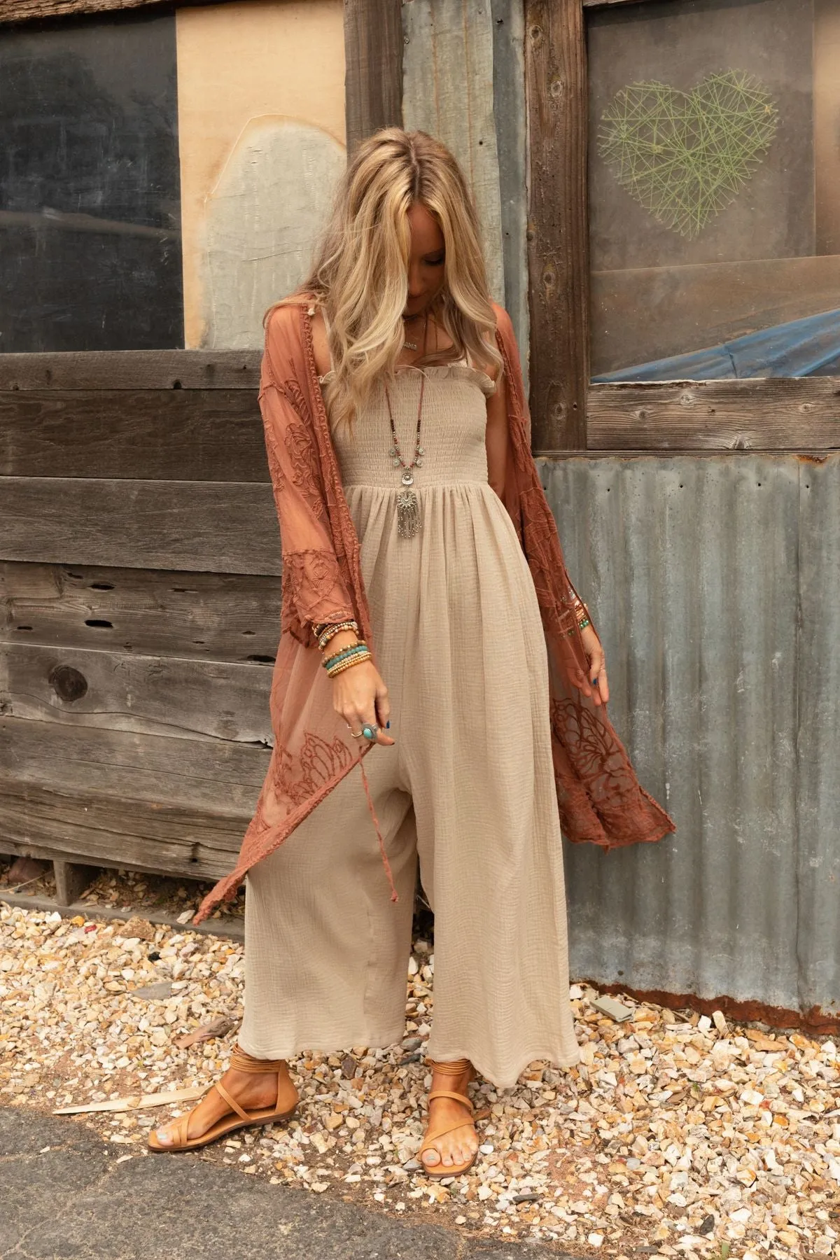 Butterfly Beach Kimono - Brown