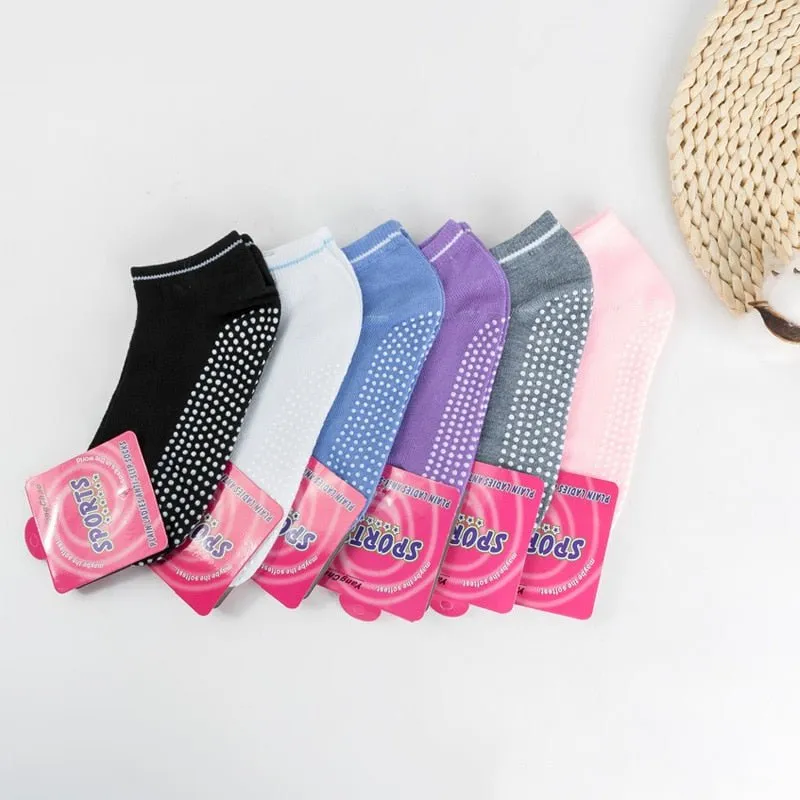 Chaussettes courtes antidérapantes en coton pour femme Ug sports -Yoga Socks