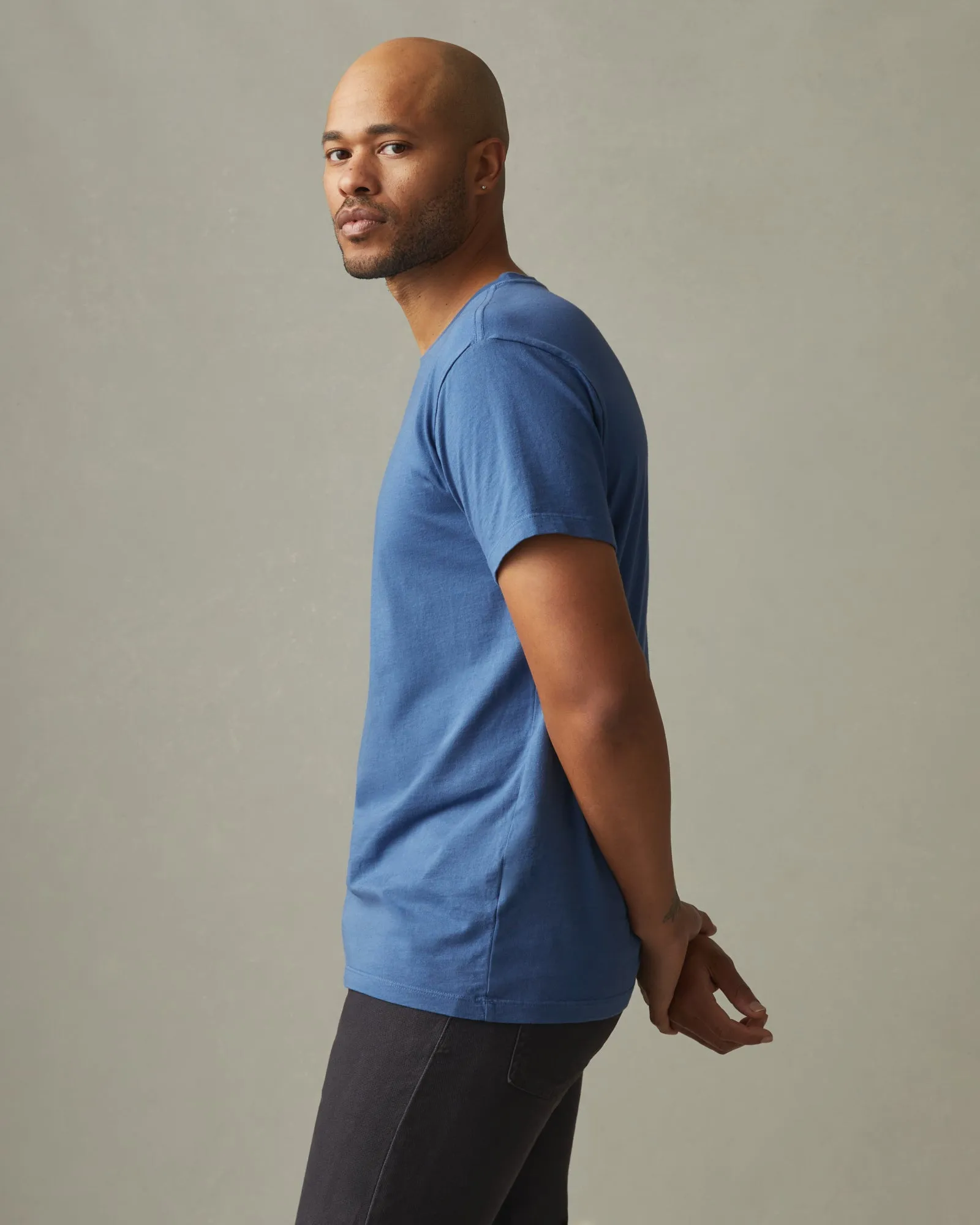 Classic Cotton Crew Tee - Harbor Blue