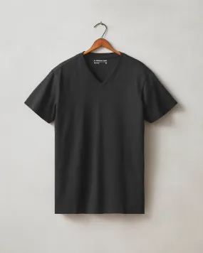 Classic Cotton V-Neck Tee - Black