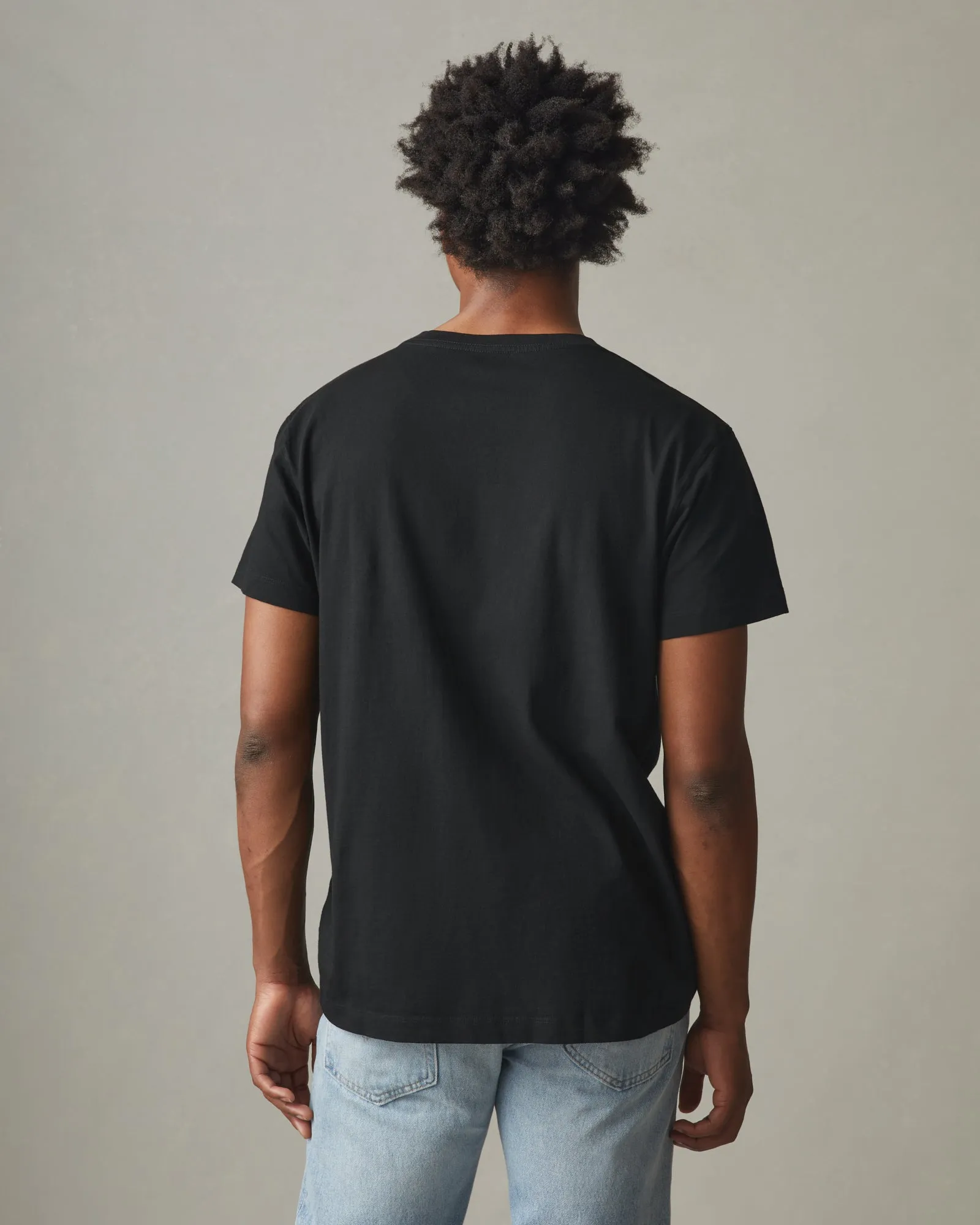 Classic Cotton V-Neck Tee - Black