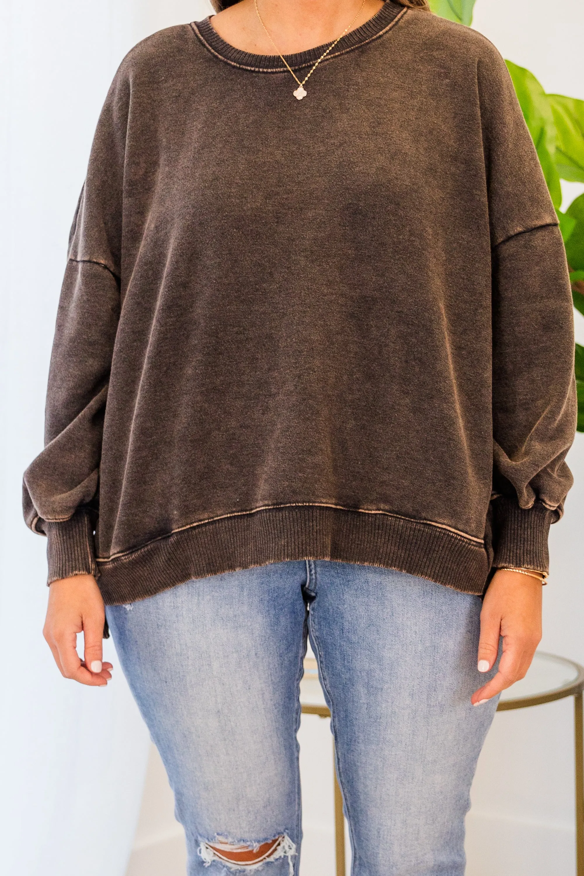 Comfy And Cozy Pullover, Ash Black