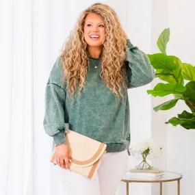 Comfy And Cozy Pullover, Dark Green