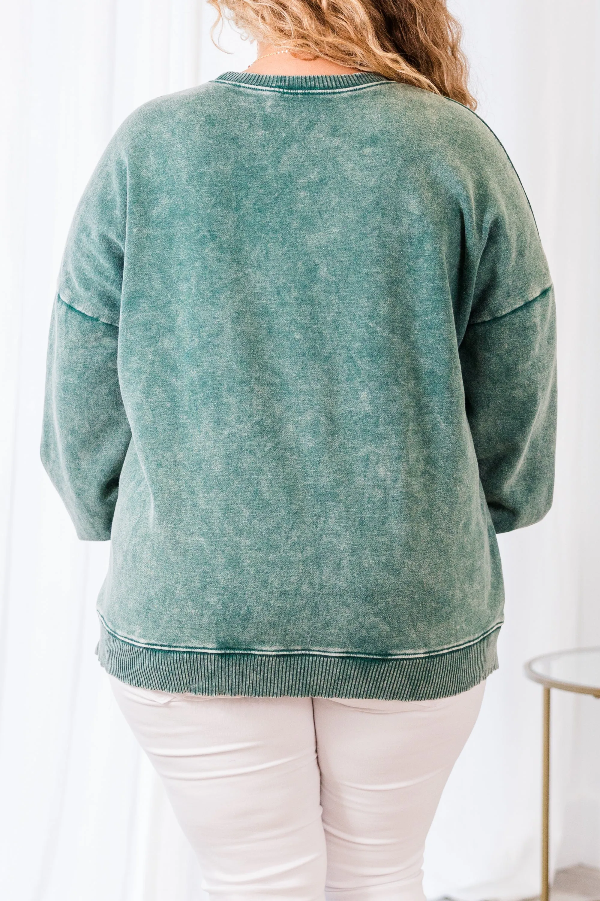 Comfy And Cozy Pullover, Dark Green