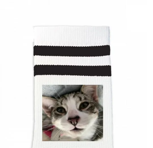 Custom Design Striped Crew Socks - Large