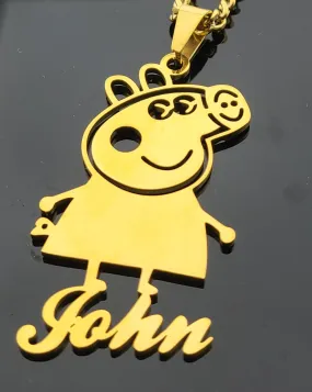 Custom Name Pendant With Cartoon Character Style 11