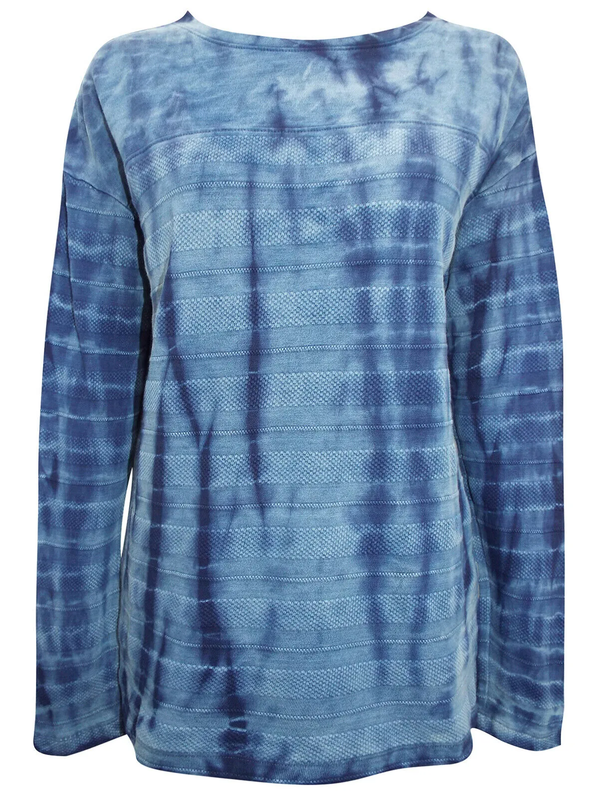 DENIM BLUE LADIES COTTON TIE DYE TOP / JUMPER S - XL