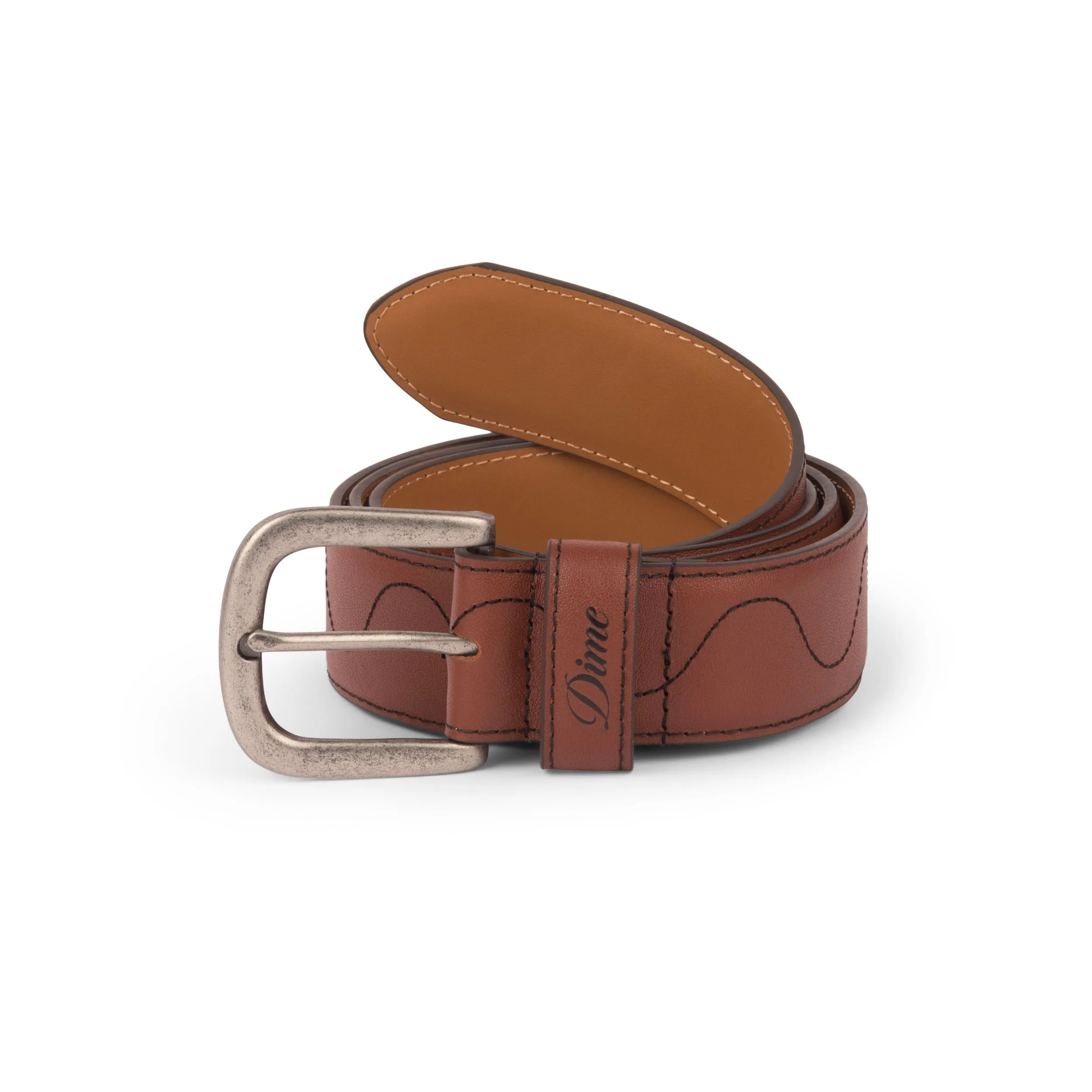 Dime Desert Leather Belt Brown