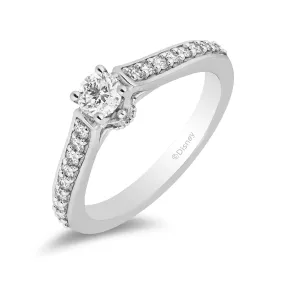 Enchanted Disney Fine Jewelry 14K White Gold with 1/2 Cttw Diamond Majestic Princess Engagement Ring