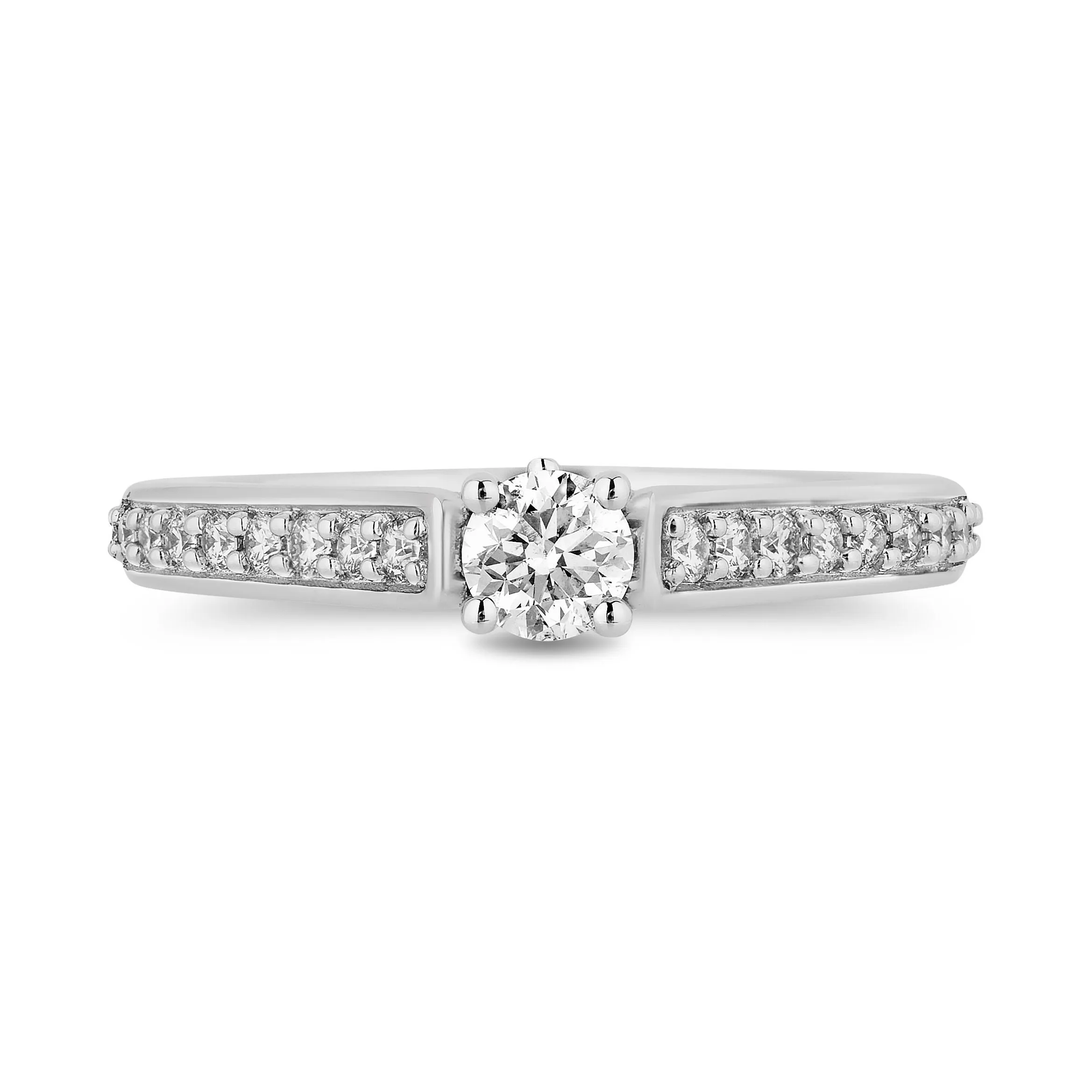 Enchanted Disney Fine Jewelry 14K White Gold with 1/2 Cttw Diamond Majestic Princess Engagement Ring