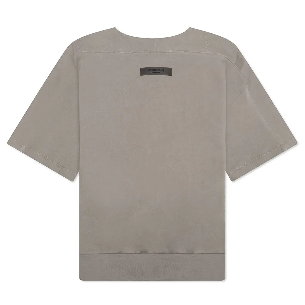 Essentials Kid's Oversized Henley - Desert Taupe