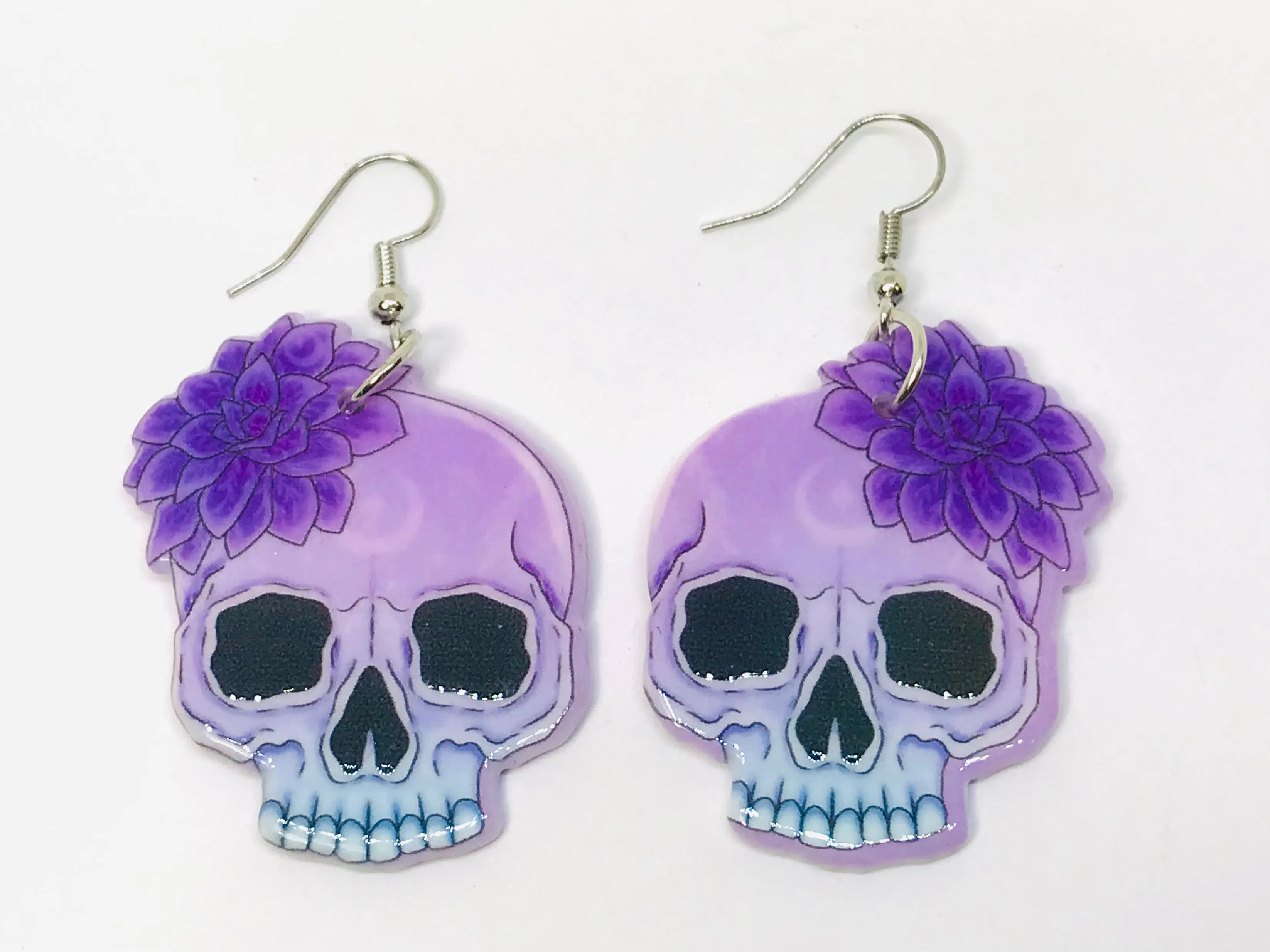 Fantasy flower Skull Earrings