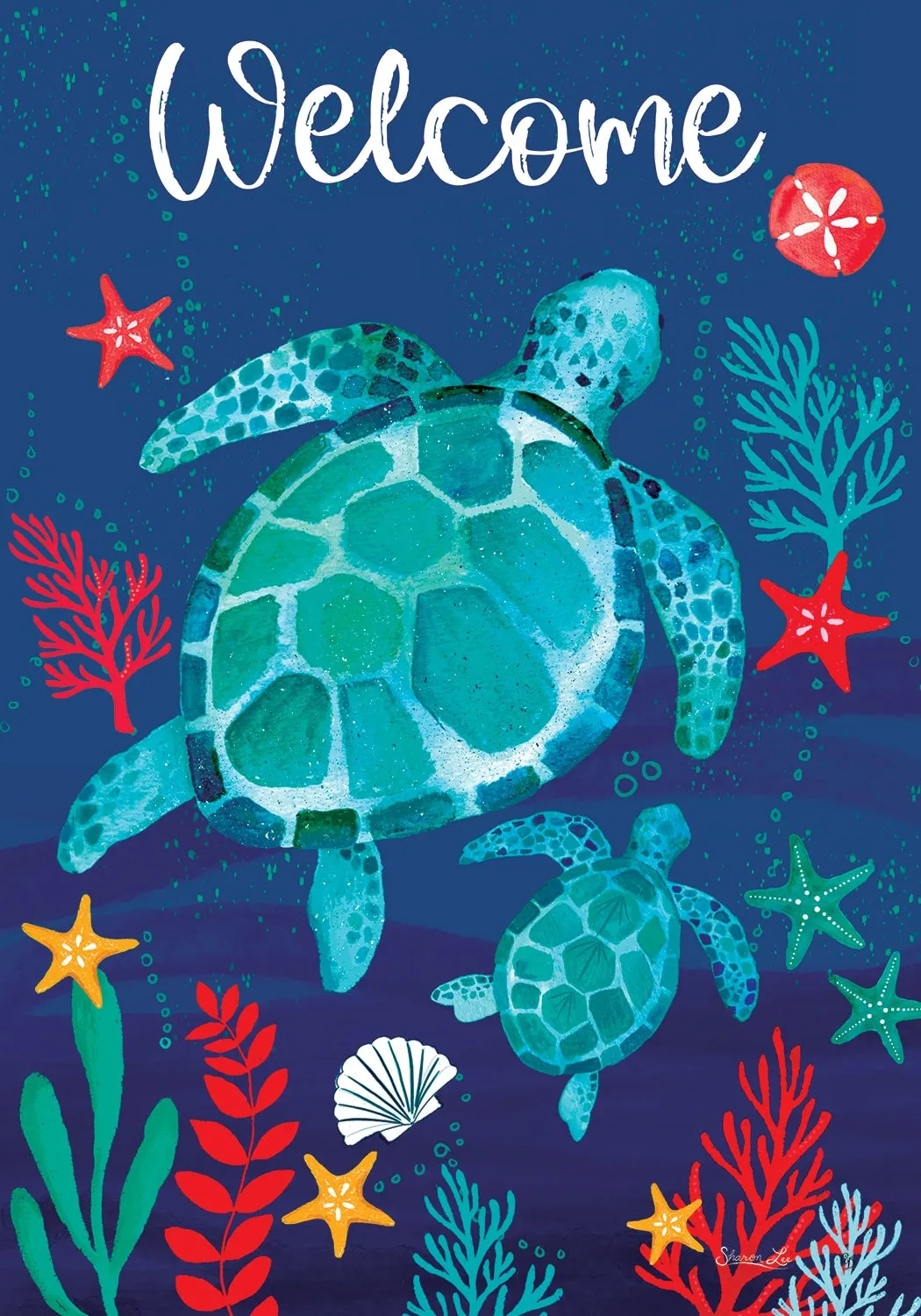 Floating Turtles Garden Flag