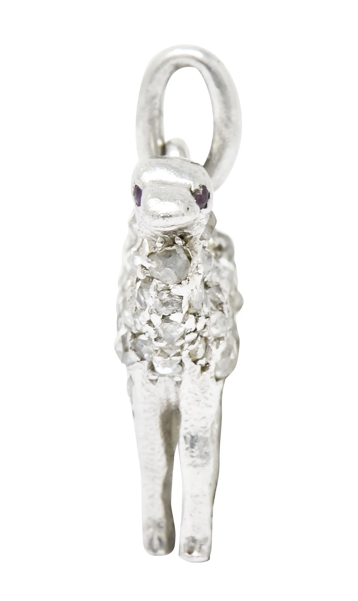 French Cartier Edwardian Rose Cut Diamond Platinum Camel Charm