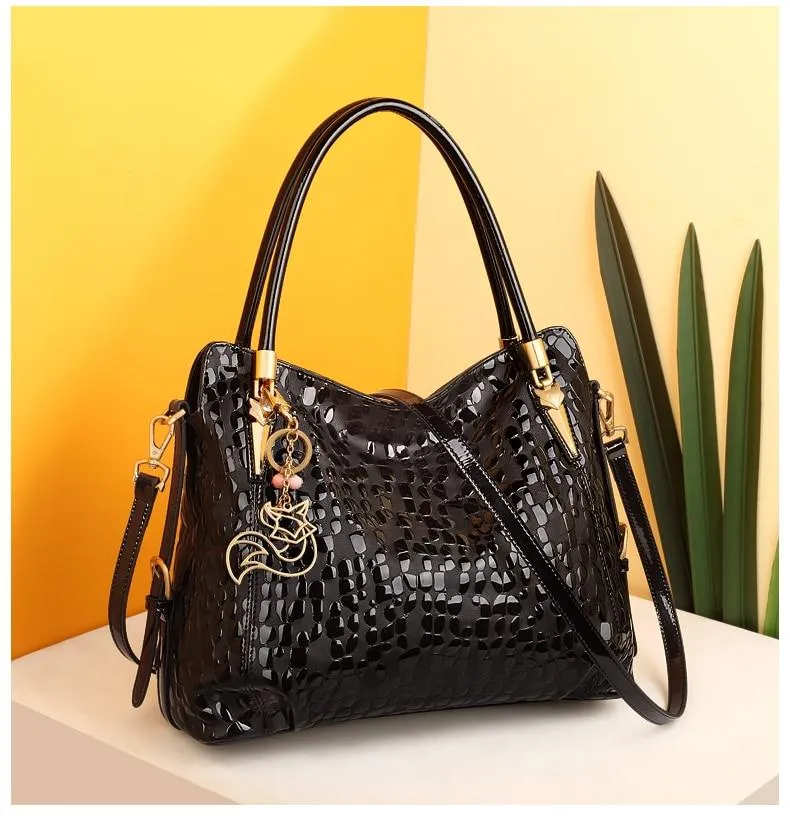 Genuine Leather Sequin Cowhide Luxury Shoulder Bag Handbag for Women