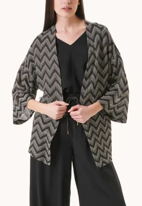 Giacca kimono di jersey con lurex