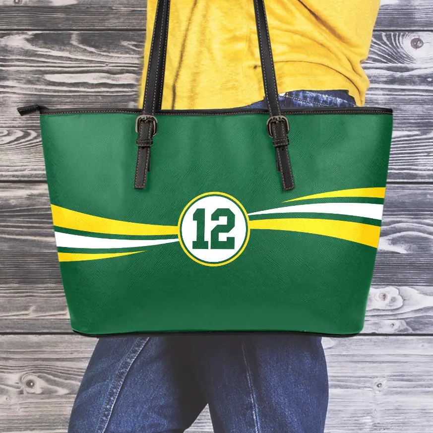 Green Bay 12 Sports Leather Tote Bag Small