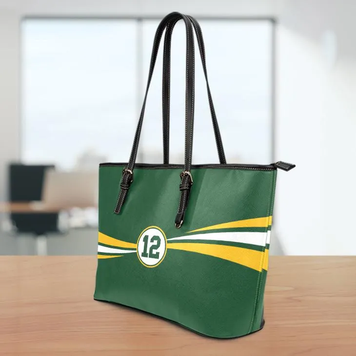 Green Bay 12 Sports Leather Tote Bag Small