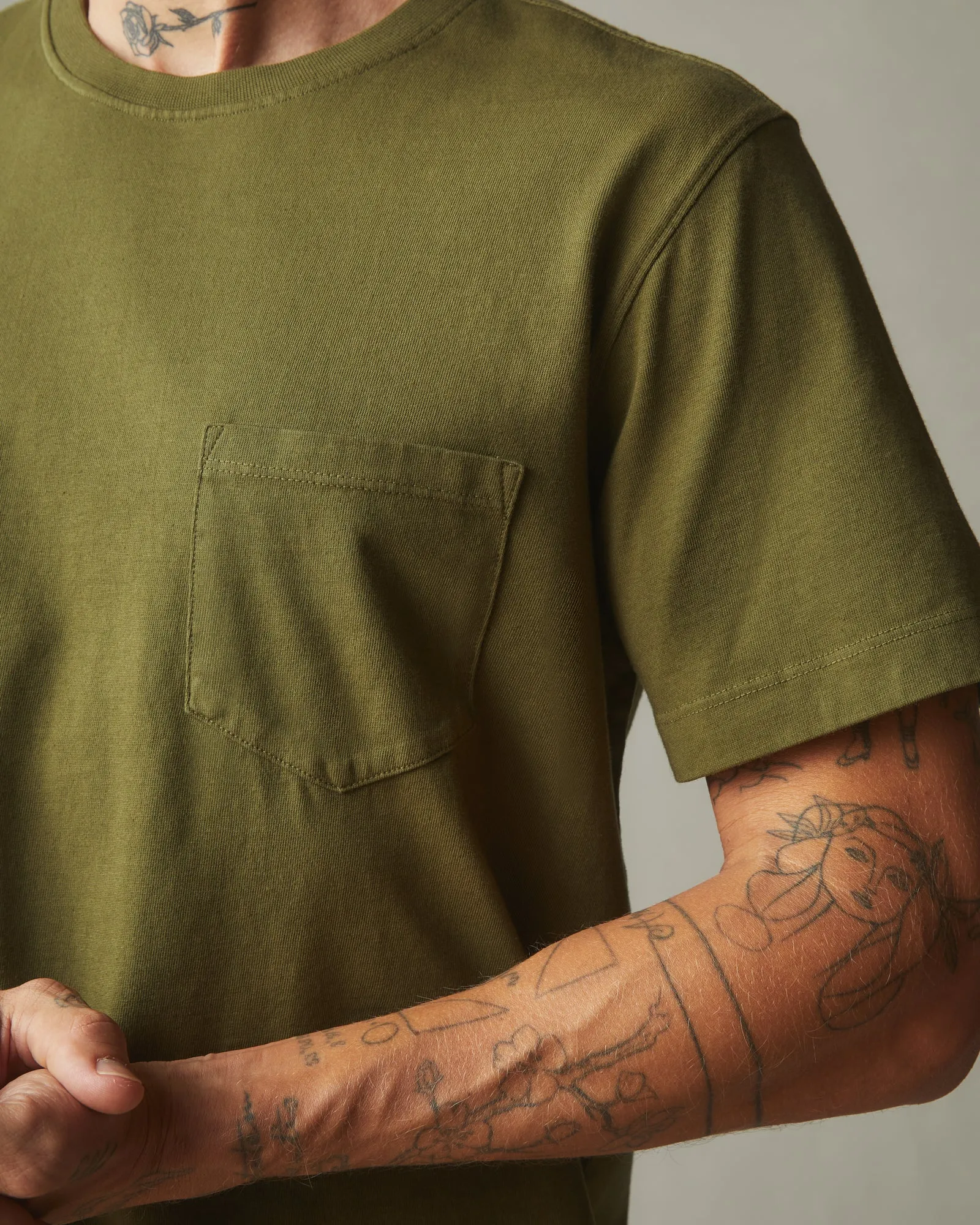 Heavyweight Pocket Tee - Rolling Moss