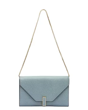 Iside Continental Purse with Chain in Smokey Blue