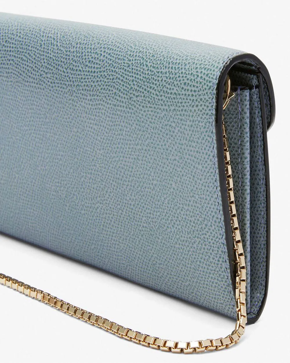 Iside Continental Purse with Chain in Smokey Blue