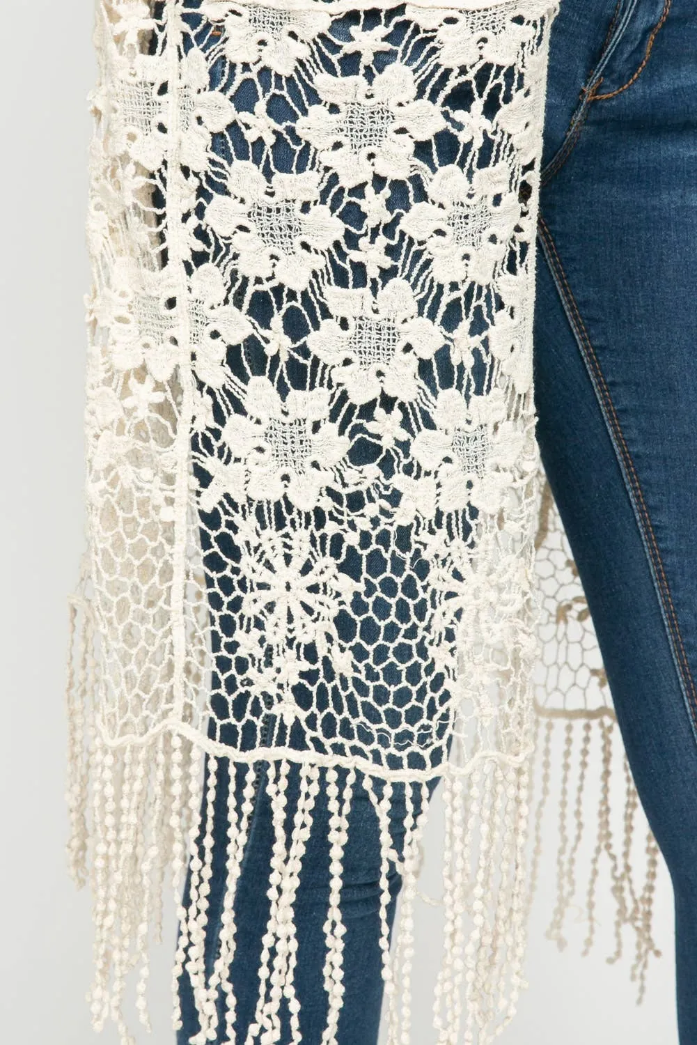 Ivy Crochet Mesh Kimono Ivory