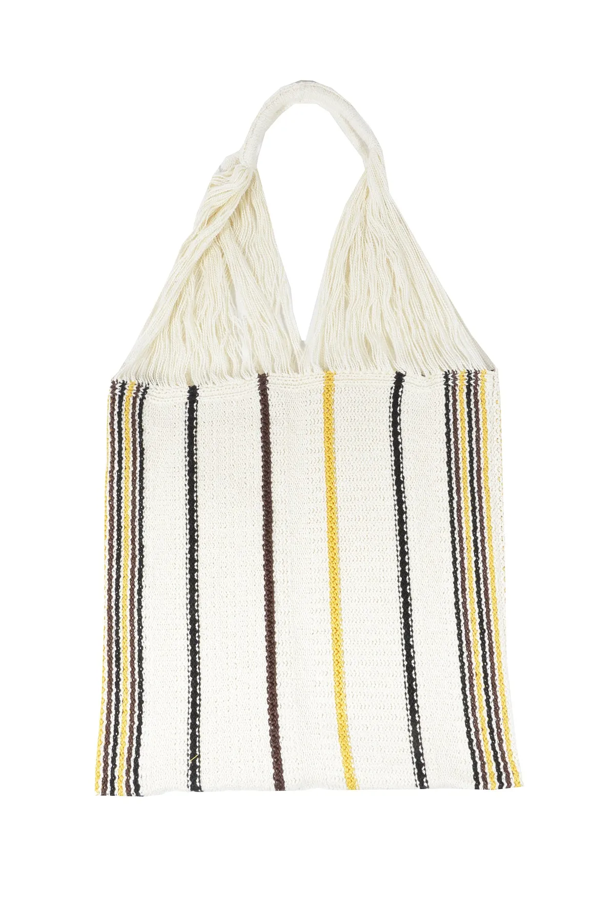 Jil Sander Striped Knitted Tote Bag