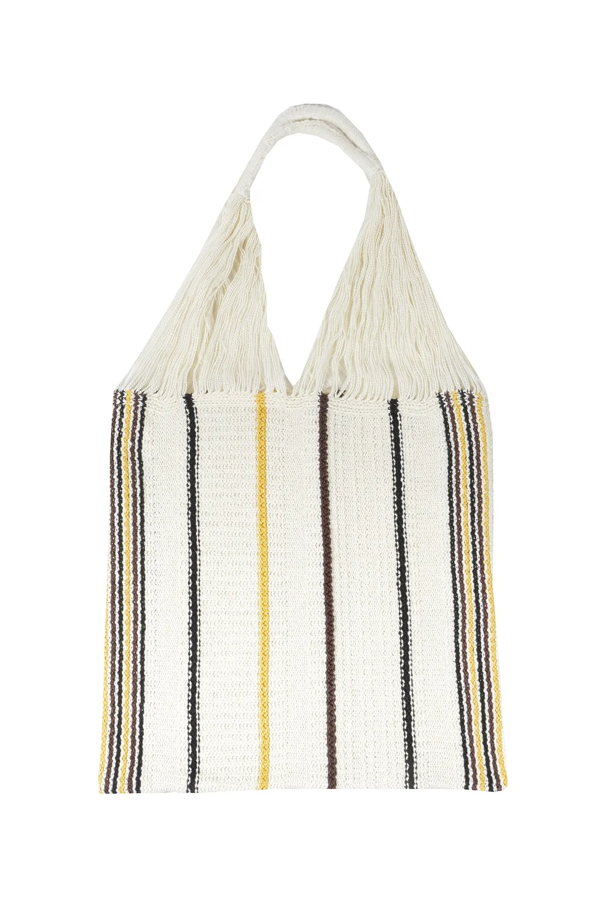 Jil Sander Striped Knitted Tote Bag