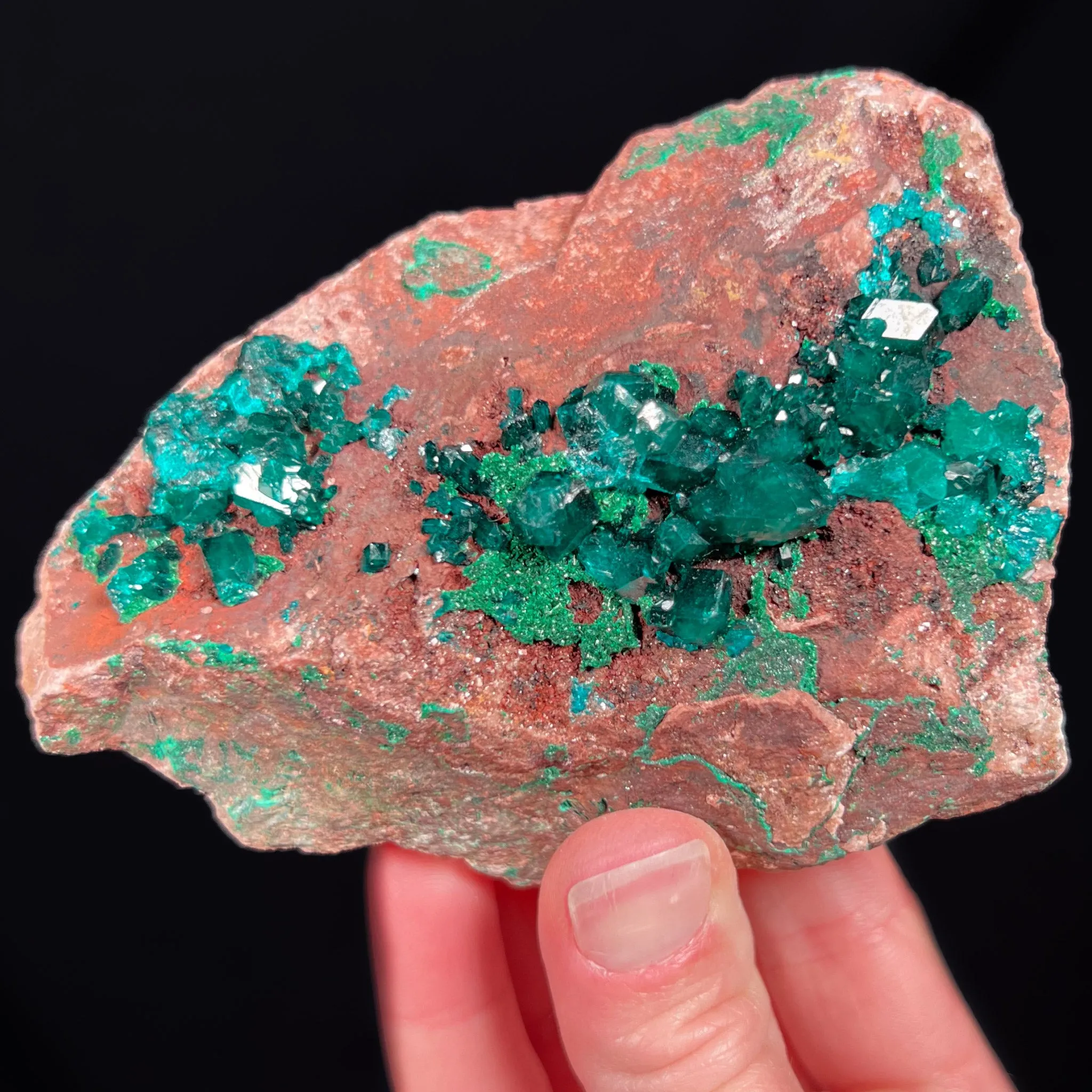 Large Dioptase with Malachite